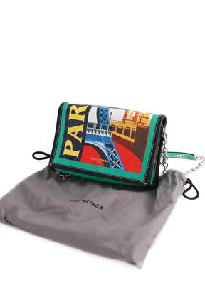 Mini sac Balenciaga Bazaar mini Vert en Cuir