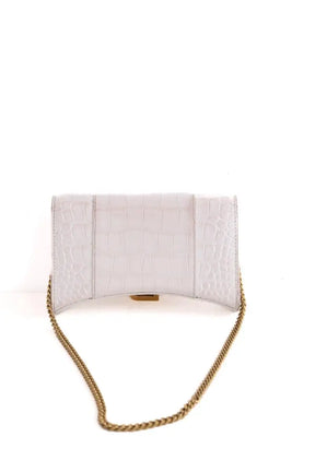 Mini sac Balenciaga Hourglass Blanc en Cuir