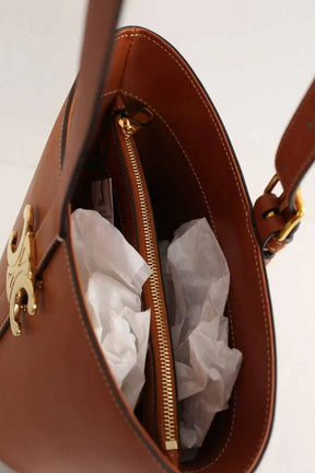 Mini sac Celine Sac seau triomphe Marron en Cuir