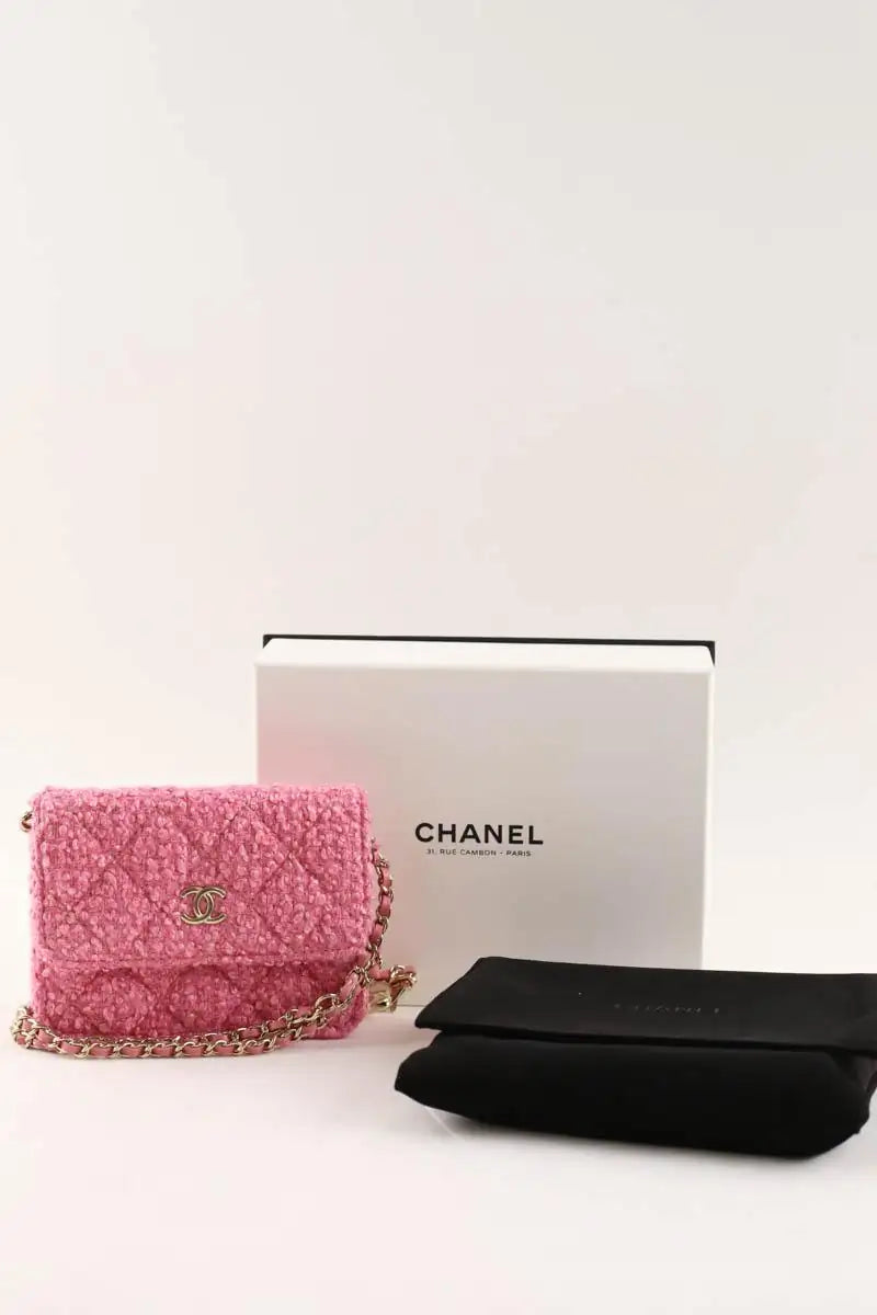 Mini sac Chanel Rose en Tweed