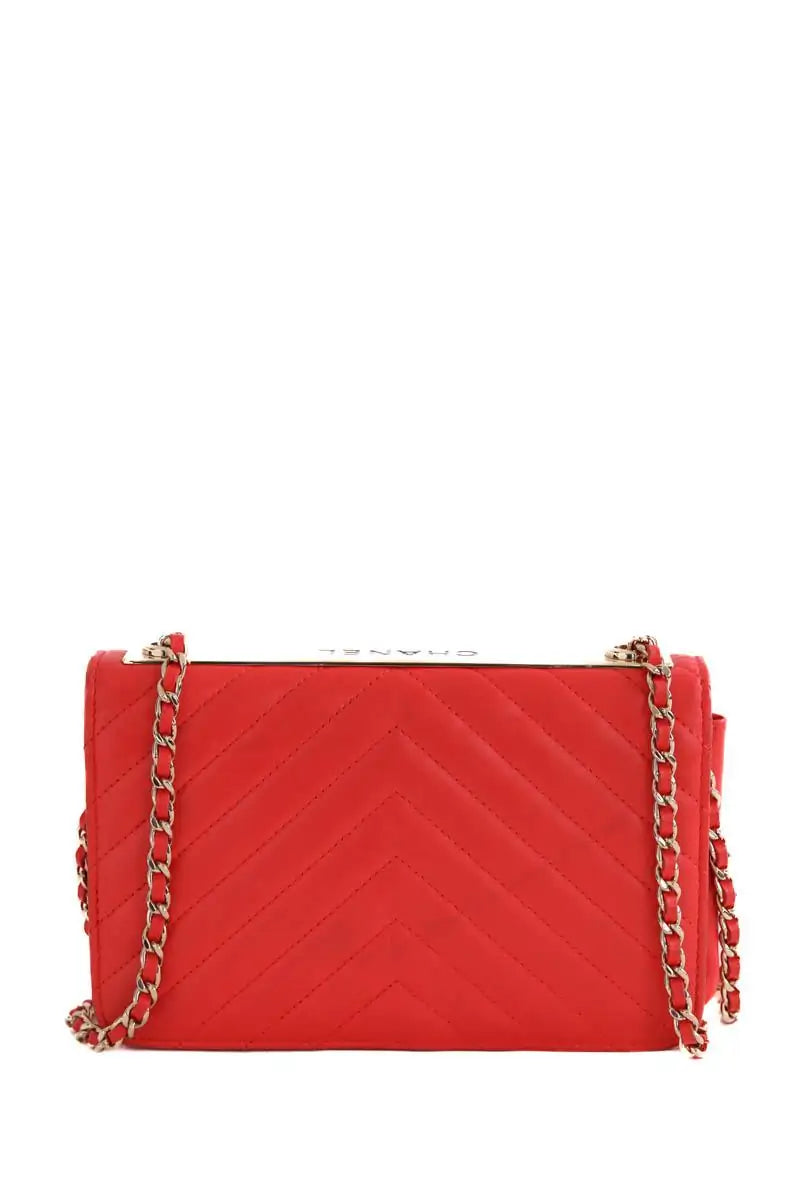 Mini sac Chanel Trendy CC Wallet on Chain Orange en Cuir