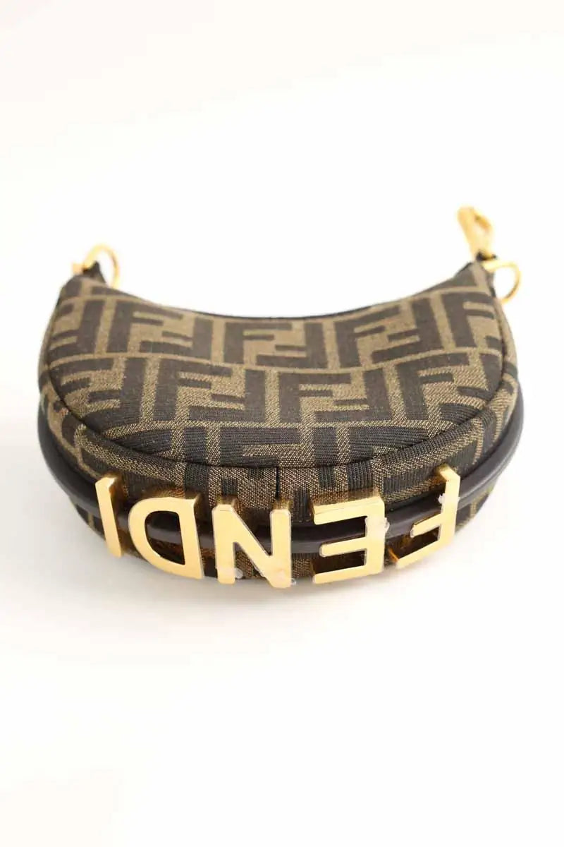 Mini sac Fendi Marron en Tissu