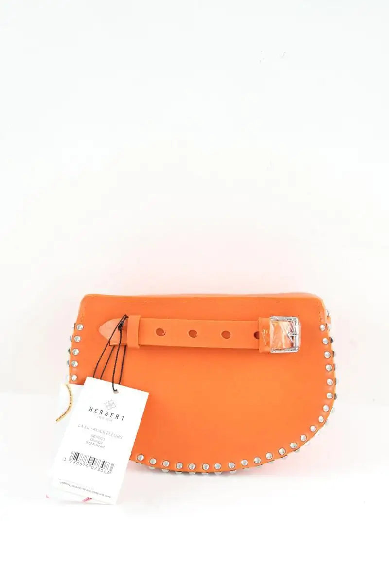 Mini sac Herbert Frère Soeur LA LILI ROCK FLEURS Orange en Cuir