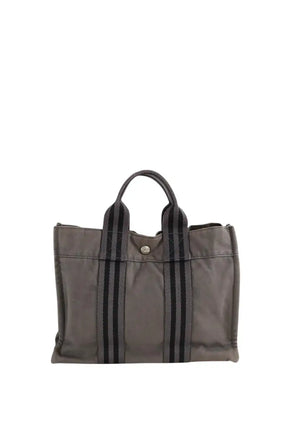 Mini sac Hermès Mini tote deauville Gris en Tissu - Seconde Main