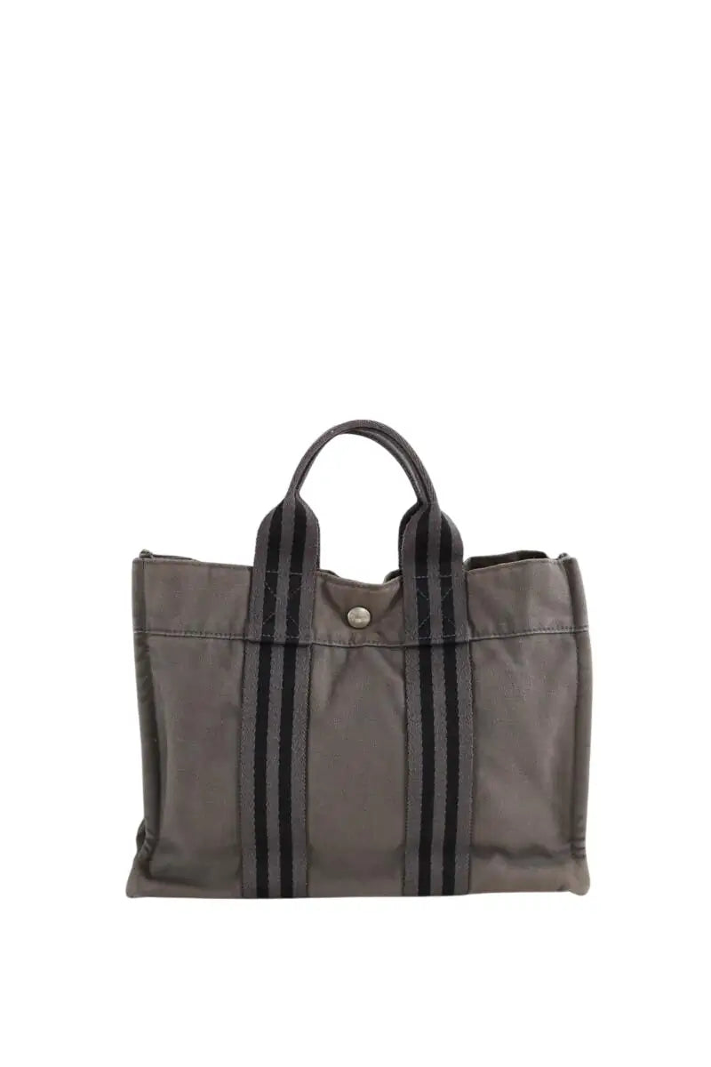 Mini sac Hermès Mini tote deauville Gris en Tissu - Seconde Main