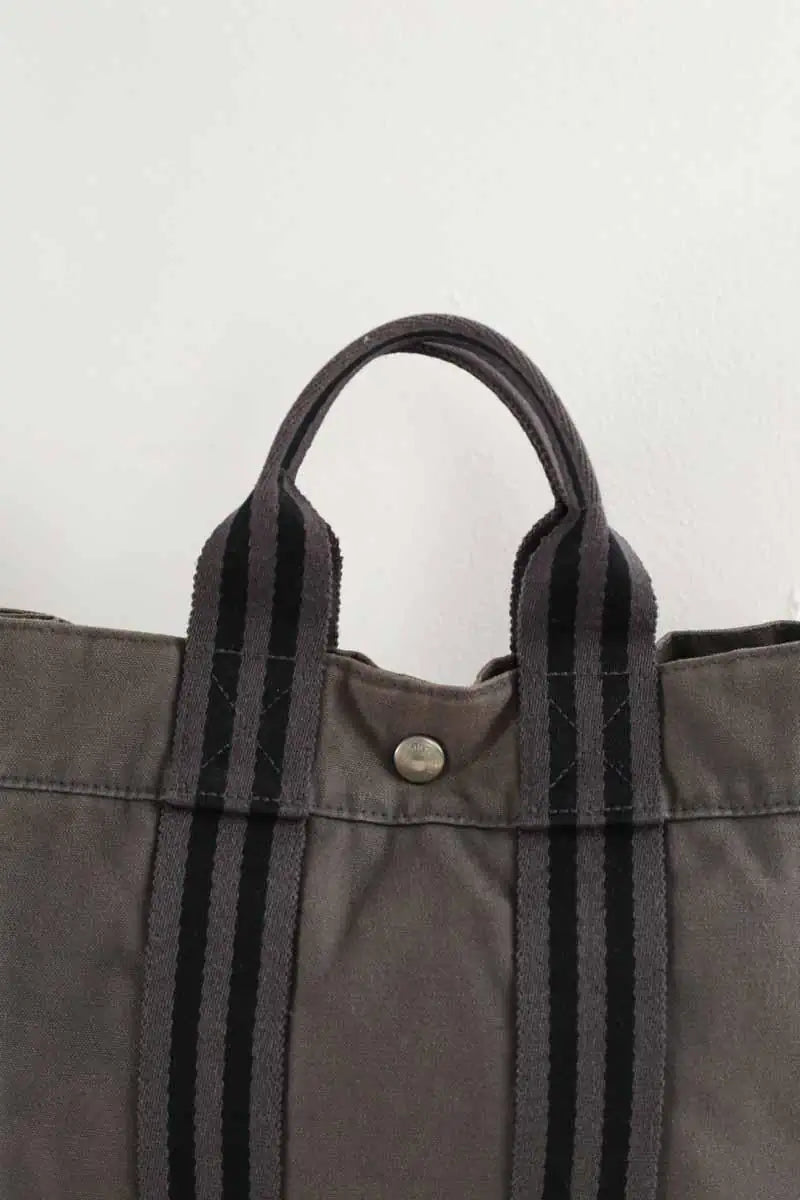 Mini sac Hermès Mini tote deauville Gris en Tissu