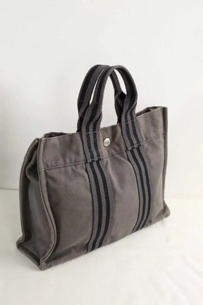 Mini sac Hermès Mini tote deauville Gris en Tissu