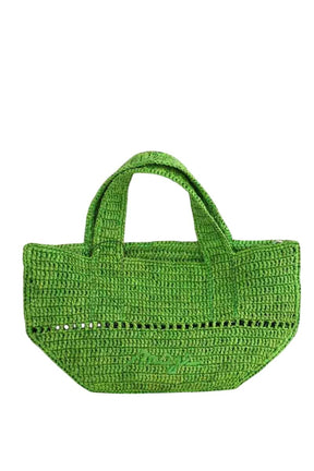 Mini sac Maje Mini sac cabas en raphia natural Vert en Osier - Seconde Main