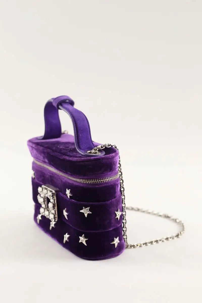 Mini sac Roger Vivier Micro sac vanity Violet en Velours