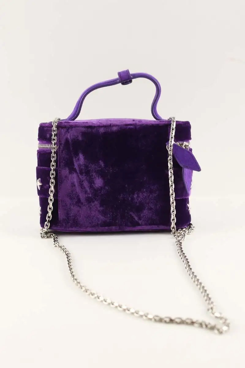 Mini sac Roger Vivier Micro sac vanity Violet en Velours