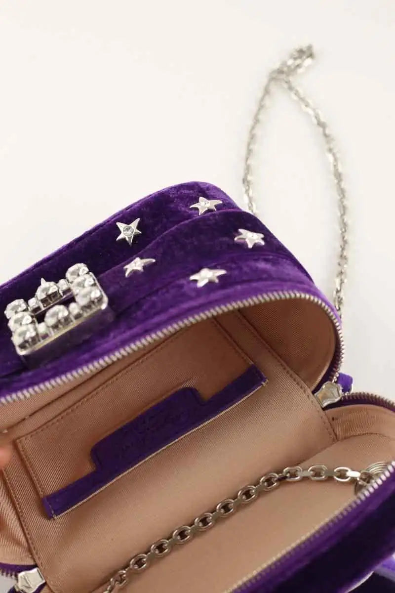 Mini sac Roger Vivier Micro sac vanity Violet en Velours