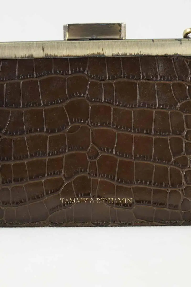 Mini sac Tammy & Benjamin Marron en Cuir
