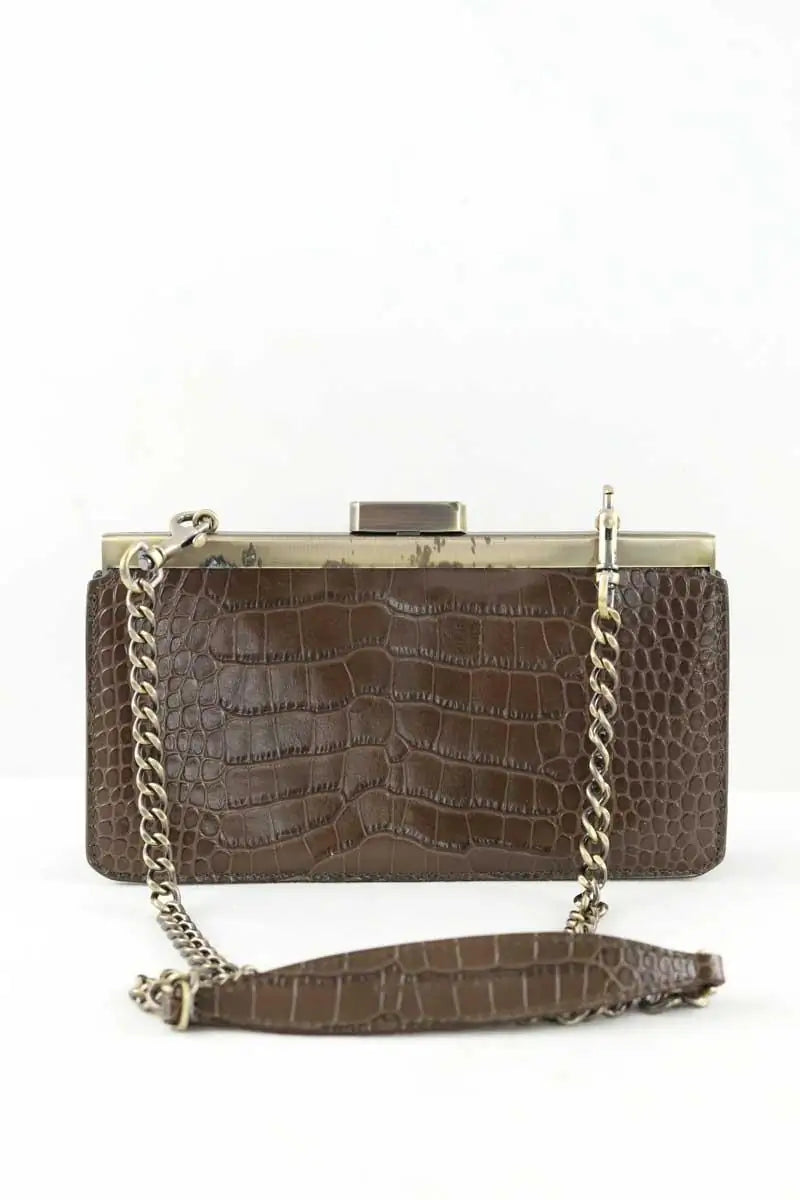 Mini sac Tammy & Benjamin Marron en Cuir