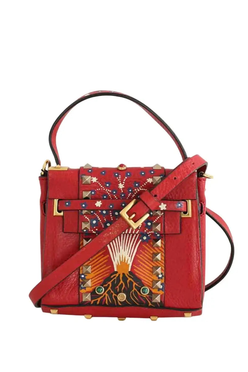 Mini sac Valentino Rockstud micro Rouge en Cuir - Seconde Main