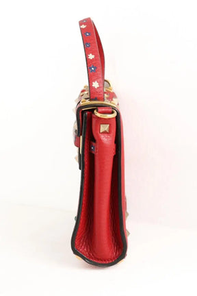 Mini sac Valentino Rockstud micro Rouge en Cuir