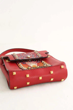 Mini sac Valentino Rockstud micro Rouge en Cuir