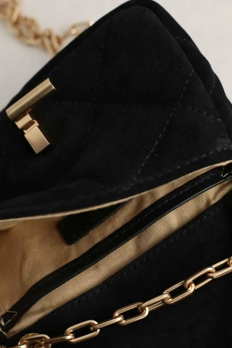Mini sac Vanessa Bruno Moon Noir en Daim