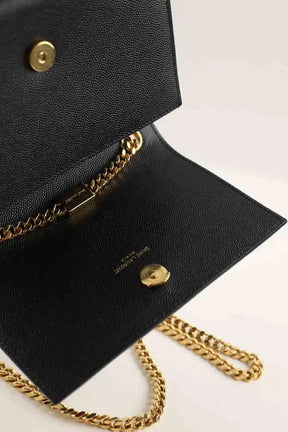 Mini sac Yves Saint Laurent Kate small cuir grainé Noir en Cuir