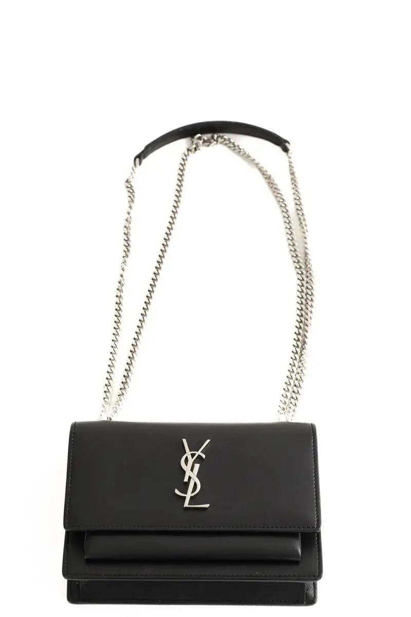 Mini sac Yves Saint Laurent Sunset Noir en Cuir