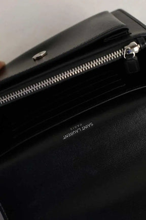 Mini sac Yves Saint Laurent Sunset Noir en Cuir