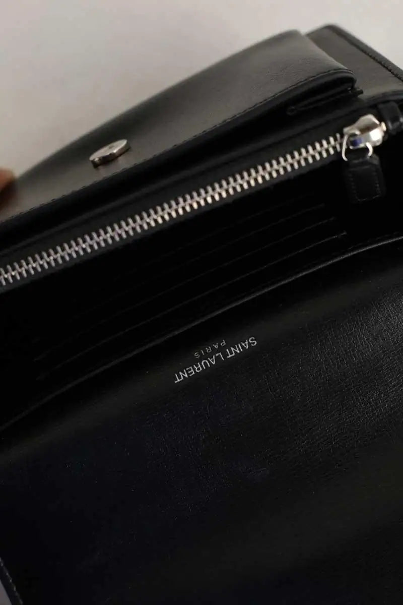 Mini sac Yves Saint Laurent Sunset Noir en Cuir