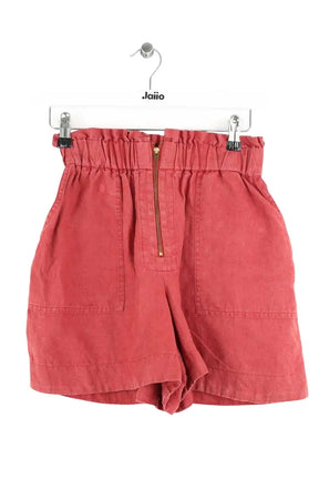 Mini short Des Petits Hauts Takoko Rouge en Lin, taille XS - Seconde Main