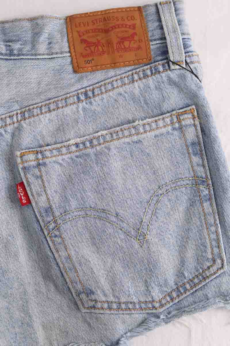 Mini short Levi's 501 Bleu en Coton