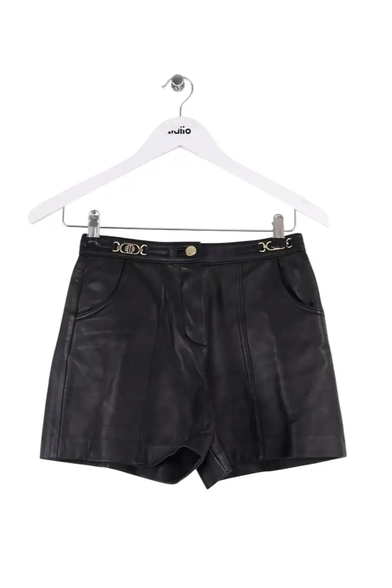 Mini short Maje Noir en Cuir, taille XS - Seconde Main