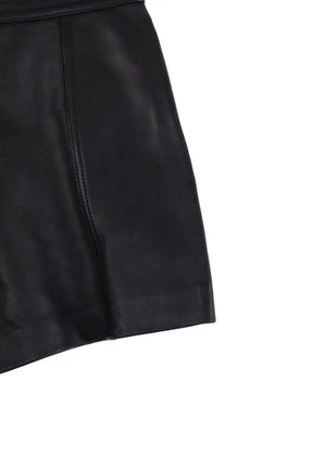 Mini short Maje Noir en Cuir