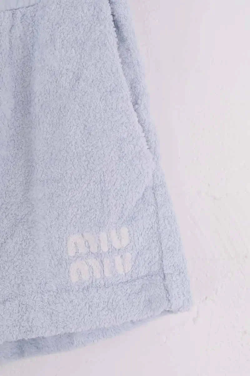 Mini short Miu Miu Bleu en Coton