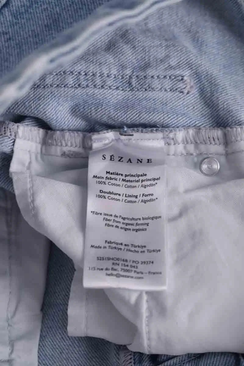 Mini short Sézane Bleu en Coton