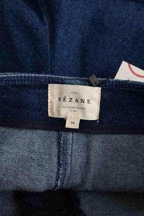 Mini short Sézane Bleu en Coton