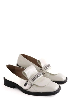 Mocassins BLUEMARBLE Brushed chaussons white Blanc en Cuir