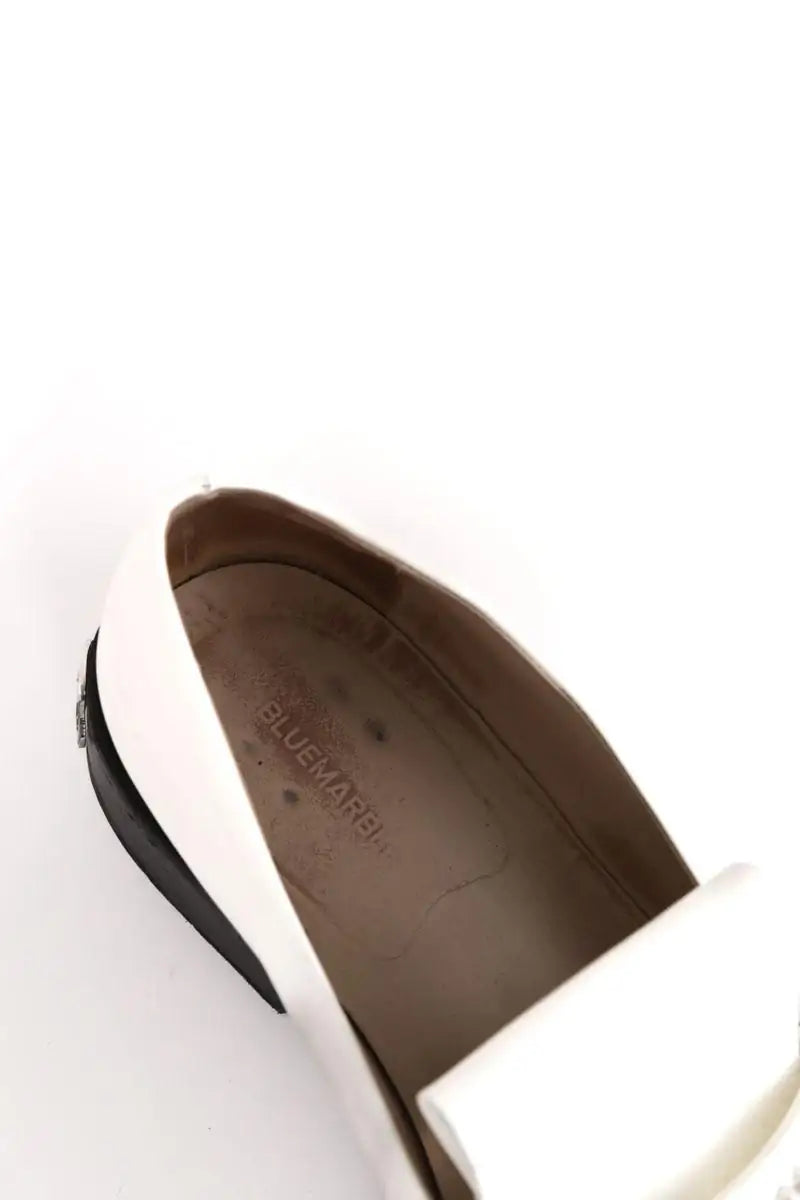 Mocassins BLUEMARBLE Brushed chaussons white Blanc en Cuir