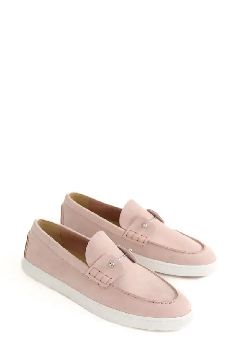 Mocassins Christian Louboutin Chambeliboat Rose en Daim