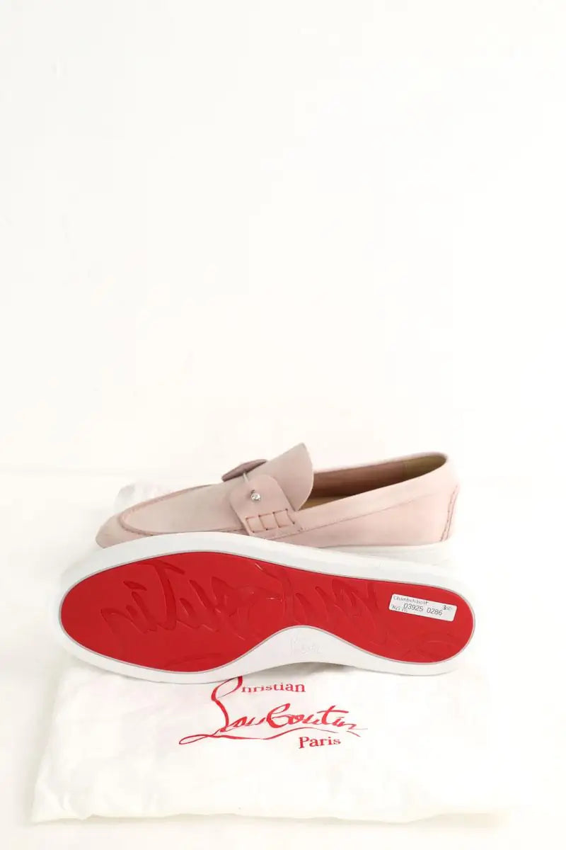 Mocassins Christian Louboutin Chambeliboat Rose en Daim