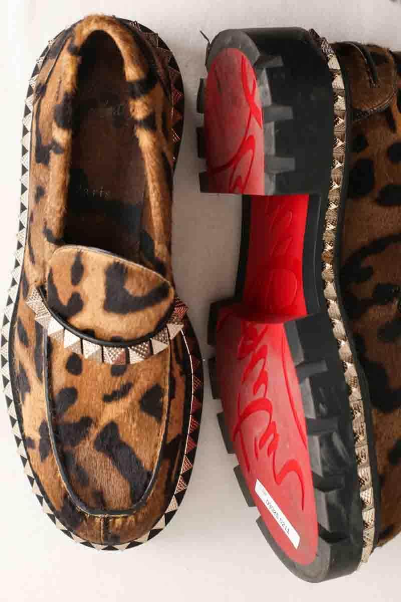 Mocassins Christian Louboutin Marron en Cuir