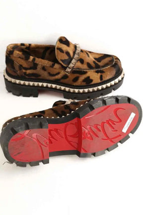 Mocassins Christian Louboutin Marron en Cuir