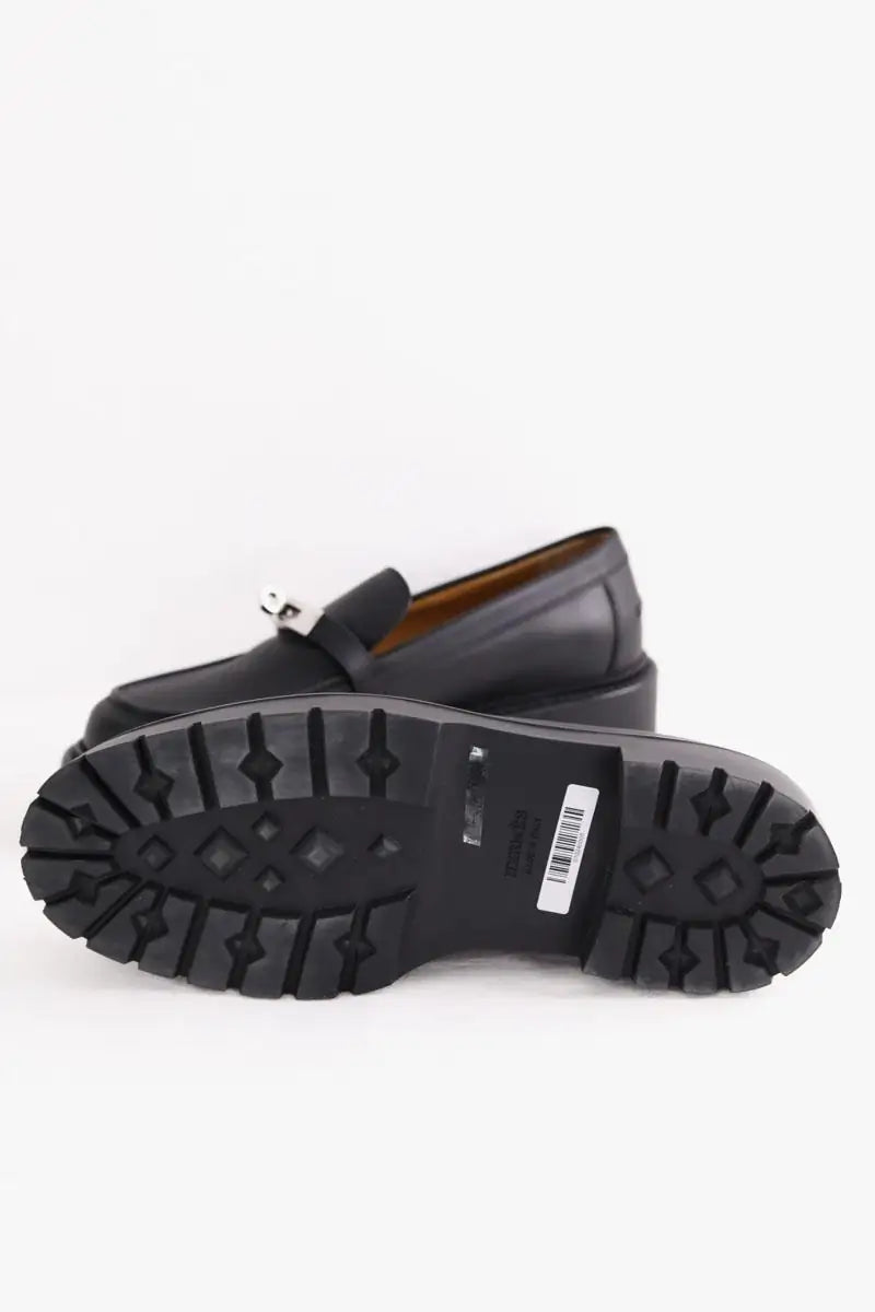 Mocassins Hermès Icone Noir en Cuir