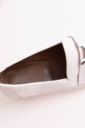 Mocassins Hermès Royal Blanc en Cuir