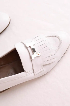Mocassins Hermès Royal Blanc en Cuir