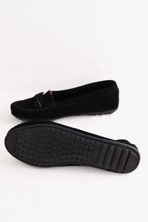 Mocassins Minnetonka Noir en Daim