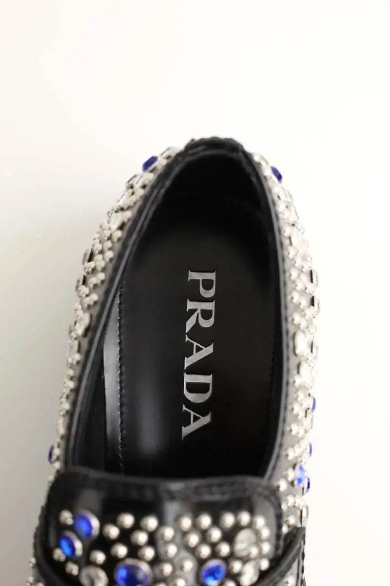 Mocassins Prada Chocolat Noir en Cuir