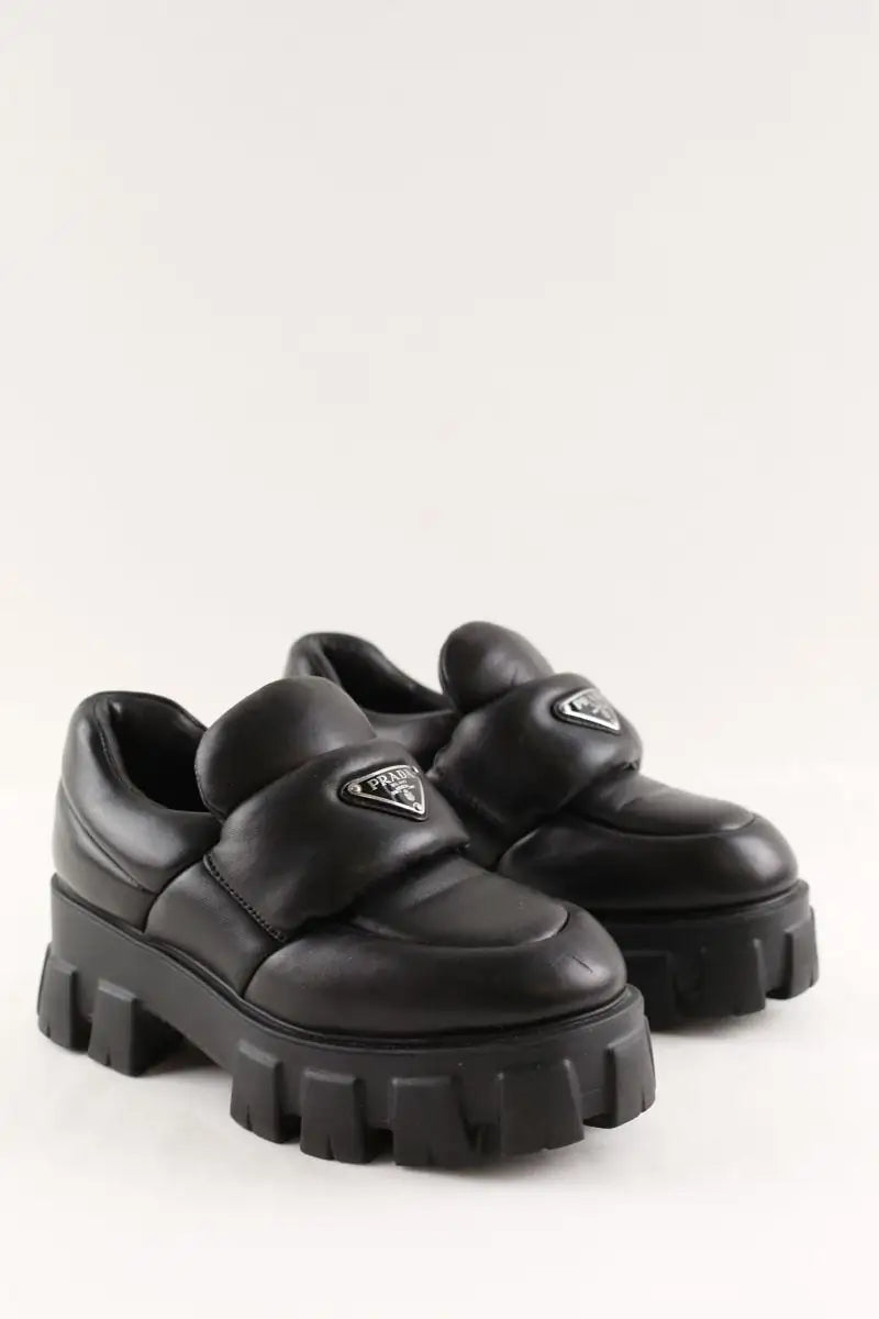 Mocassins Prada Monolith Noir en Cuir