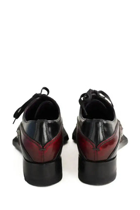Mocassins Prada studded floral oxfords Noir en Cuir