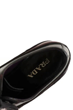 Mocassins Prada studded floral oxfords Noir en Cuir