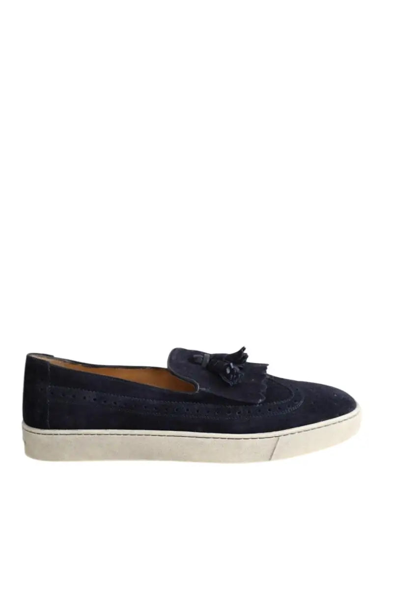 Mocassins Santoni Bleu en Daim, taille 41 - Seconde Main