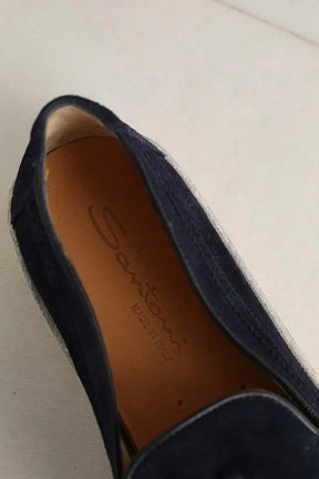 Mocassins Santoni Bleu en Daim