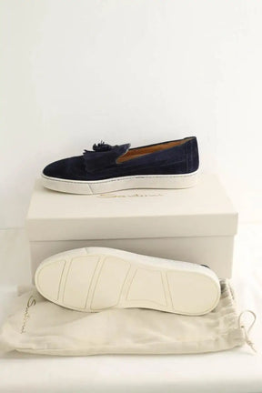 Mocassins Santoni Bleu en Daim