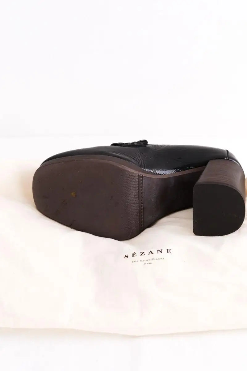 Mocassins Sézane Noir en Cuir verni